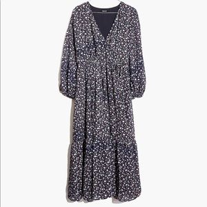 Madewell Tie-Waist Midi Dress in Harvest Vine